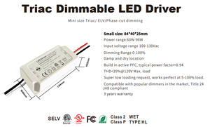 Светодиодный драйвер с регулируемой яркостью, 120 в перем. Тока, 12 в пост. Тока, 24 в пост. Тока, 60 Вт, 96 Вт, 84*40*25 мм - Product Image 2
