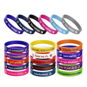 Meistverkaufte Fabrik-Anpassbare Logo-Gummiarmbänder mit Botschaft oder Logo Umweltfreundliches Silikon-Gummiarmband - Product Image 1