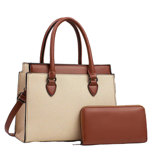 Sac fourre-tout classique en cuir PU vegan DZ pour femmes, grande capacité, sac à main pliable, fermeture éclair, polyester, élégant, sac à bandoulière pour femmes - Product Image 1