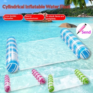 Nueva Cama Flotante Inflable Cilíndrica con Rayas para Piscina, Colchoneta Flotante de Agua, Colchón Inflable para Piscina - Product Image 1