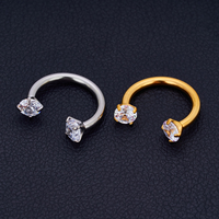Kaishee Vente en gros Anneau fer à cheval en Titane G23 ASTM F136, Bijoux de piercing corporel pour sourcil, nez, oreille, tragus, cartilage, hélix