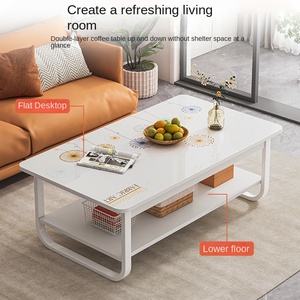 Mesa de centro cuadrada pequeña creativa moderna para sala de estar para apartamentos pequeños, mesa auxiliar de sofá o mesa de té - Product Image 4