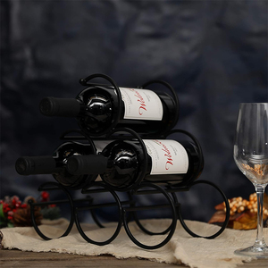 Porte-bouteilles moderne à 3 niveaux, porte-<span class=keywords><strong>vin</strong></span> décoratif pour 6 bouteilles, étagère de présentation de <span class=keywords><strong>vin</strong></span> en métal autoportante - Product Image 3