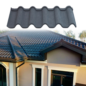 Tuile de toit enduite de pierre romaine de 0.2mm de profondeur économique pour le projet de logement à faible coût du Nigeria Installation et <span class=keywords><strong>entretien</strong></span> faciles - Product Image 1