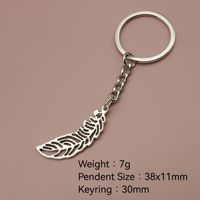 Ajurlu Tüy Anahtarlık, 11x30mm, Hediyelikler için Parlak Metal Minimalist Çanta Süsü, Altın ve Gümüş