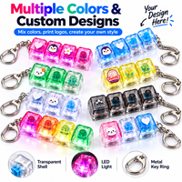 Porte-clés LED personnalisé avec impression de logo, interrupteur de clavier mécanique 1/3/4/9 touches, cadeau promotionnel