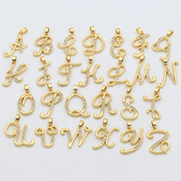 Collier pendentif lettre initiale en cuivre Jeutelis A-Z 26, police spéciale, pierre CZ, chaîne serpent, breloque en cuivre plaqué or 18 carats