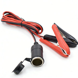 <span class=keywords><strong>สาย</strong></span>ไฟฉุกเฉินในรถยนต์ 12V/24V <span class=keywords><strong>แบ</strong></span>บหนีบปากจระเข้ <span class=keywords><strong>ต</strong></span>่อกับเ<span class=keywords><strong>ต</strong></span>้ารับที่จุดบุหรี่แบบ<span class=keywords><strong>ต</strong></span>ัวเมีย <span class=keywords><strong>สาย</strong></span><span class=keywords><strong>ต</strong></span>่อทองแดงแท้ สำหรับเครื่องสูบลมยาง - Product Image 1