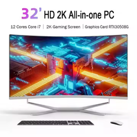 Ordinateur tout-en-un 32 pouces Core I5 I7 I9 16 Go 32 Go DDR4 + 1 To SSD Écran FHD avec protection oculaire Écran incurvé pour entreprise Ordinateur de bureau