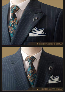 Bộ đồ cưới nam sọc hai nút có thể tùy chỉnh có nút đánh bóng độc đáo - Product Image 3