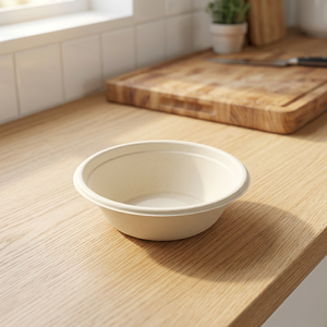 Bol en bagasse de canne à sucre naturelle de 500 ml, jetable, compostable, biodégradable, pour soupes, salades et autres plats. - Product Image 4