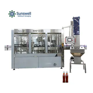 Máquina de llenado de soda de botellas de vidrio de alta calidad, línea de producción de llenado de bebidas carbonatadas, maquinaria de llenado de botellas de vidrio