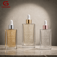 Flacons compte-gouttes de luxe personnalisés avec logo, 30ml, 50ml, 100ml, en verre transparent/noir/coloré, rechargeables, avec atomiseur à fine brume et boîte