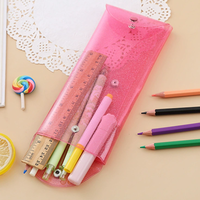 Étui à crayons transparent en PVC mignon, pour l'école, le bureau, l'organisation des cahiers, sac à crayons créatif et tendance