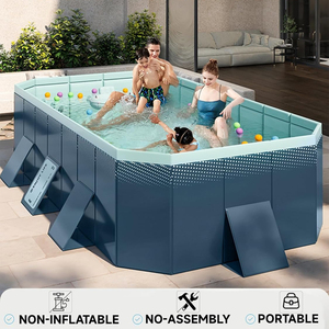 Meilleur prix Piscine hors sol pliable en PVC écologique pour usage familial - Cadre en PVC durable et revêtement triple couche Conception de montage rapide - Product Image 2