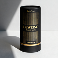 Boîtes cylindriques en papier personnalisées avec logo noir en gros pour parfum, café, aliments, verres, emballage pour cadeaux