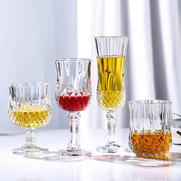 Factory Wholesale and Retail High Quality Nordic Retro Style Crystal Clear Glass Bantam Brandy Wine Glass