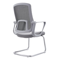 Chaise fixe de bureau ergonomique au design moderne en gros nouveau tissu gris avec accoudoir réglable