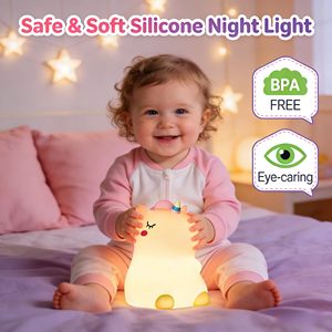 <span class=keywords><strong>Lampe</strong></span> de <span class=keywords><strong>chevet</strong></span> LED <span class=keywords><strong>licorne</strong></span> multicolore moderne, à intensité variable, en silicone, avec commande tactile, rechargeable, indispensable pour la chambre à coucher - Product Image 2