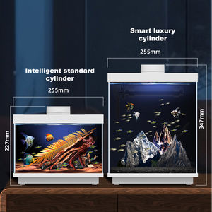 リラクゼーションライン白ガラス魚タンクデスクトップWIFI水族館生態魚水族館フィルタータンク付き - Product Image 5