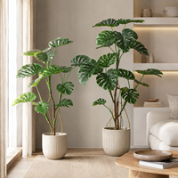 Feuilles de Monstera artificielles en plastique effet naturel de qualité supérieure YM pour mur végétal, bonsaï, décoration extérieure pour mariages, grandes dimensions