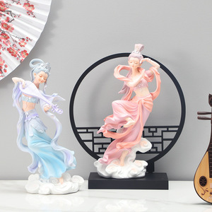 Objets décoratifs artisanaux Apsara Volante de Dunhuang, très demandés, pour la décoration de la maison et du salon, cadeaux en gros, tendance nationale, en résine - Product Image 2