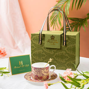 Service à café vintage en porcelaine fine, ensemble de tasses à thé en céramique pour couple - Product Image 6