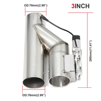 SYPES 2/ 2.25/ 2.5/ 2.75/3 pouces, tuyaux d'échappement de voiture électriques en acier inoxydable de style Y, soupape de découpe avec télécommande universelle