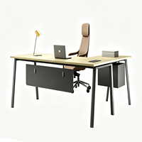Table de bureau moderne pour cadres avec pieds en métal, design simple, poste de travail pour manager, bureau commercial
