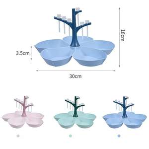 Assiette à collation en <span class=keywords><strong>treillis</strong></span> en plastique en forme de fleur plateau à fruits avec fourchettes pour bonbons et plateau de fruits/bol - Product Image 6