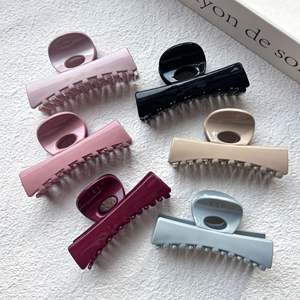 กิ๊บหนีบผมพลาสติกสีพื้นแบบเกาหลี กิ๊บหนีบผมครึ่งหัว ขนาดกลาง เงางาม รูปทรงฉลาม สำหรับผู้หญิงผมบาง - Product Image 1