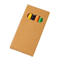Ensemble de crayons de couleur en bois créatifs miniatures de 6 couleurs, boîte en papier kraft, cadeau de papeterie pour enfants et étudiants, vente en gros