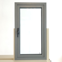 Ventanas de aluminio con rotura de puente térmico, ventana abatible acristalada para balcón, ventana abatible de aleación de aluminio