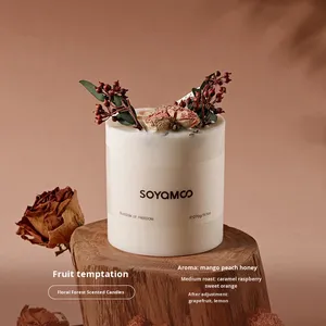 <strong>Customized</strong> High-end Organic Natural Long-lasting Soy Wax Handmade Floral Scent Aromatherapy <strong>Candle</strong> Valentine's <strong>Day</strong> Gift Box - Product Image 4