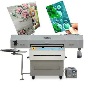 Barniz de lámina UV9060 UV6090 Impresora para HanColor 3 cabezas TX800 Pvc Película dura Digitalshell Industria de impresión personalizada