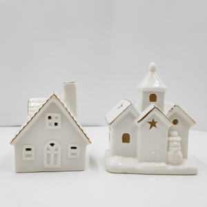 Figura de porcelana antigua personalizable, adornos de porcelana con forma de <span class=keywords><strong>casa</strong></span> para decoración del <span class=keywords><strong>hogar</strong></span> - Product Image 1