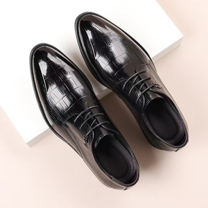 Chaussures habillées Oxford en cuir véritable à bout pointu, à lacets, couleur unie, pour le bureau et la carrière, pour hommes, toutes saisons - Product Image 3