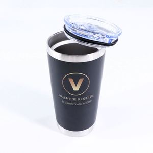 Promotional Custom Logo 16oz Vacuum Stainless Steel Aluminum Coffee Mugs Cups With Lids - Product Image 3