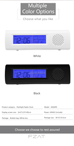 <span class=keywords><strong>Radio</strong></span>-<span class=keywords><strong>réveil</strong></span> FM multiple avec affichage de l'heure, rappel d'anniversaire et alarme de température/lampe de poche Snooze - Product Image 5