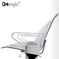 Banc d'attente extérieur en acier inoxydable pour hôpital, école, station de bus - Mobilier commercial durable et confortable