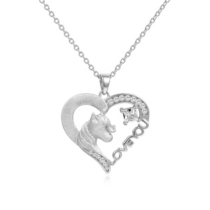 Collana con Ciondolo a Forma di Ghepardo in Argento Sterling S925, Gioiello Spazzolato con Moissanite, Regalo d'Amore - Product Image 4