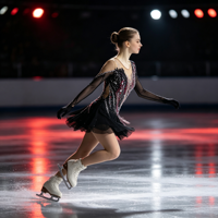 Robe de patinage artistique noire, dos en V profond, manches longues en maille, strass, costume de performance pour enfants et adultes, compétition