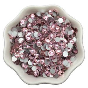 กระจกไรน์สโตนด้านหลังแบนทรงแก้วคริสตัลสีชมพูอ่อนกุหลาบแบบไม่ร้อน - Product Image 4