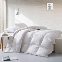 Couette Blanche 240gsm Motif Carré Queen Size Hôtel Couette Insert 100% Microfibre Remplissage Couette