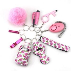9pcs/set Fashion Self Key Chain Woman Alarm Set Safety Defense <b>Keychain</b> Bulk Self Defense Key Chain Set - Product Image 1