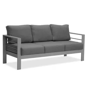 Aluminum Frame Patio Garden Modern Triple Gray Couch Small Sofas For Small Spaces Outdoor