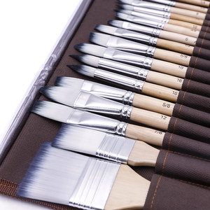 Artecho Set di 24 <span class=keywords><strong>Pennelli</strong></span> in Nylon <span class=keywords><strong>per</strong></span> Pittura Acrilica, a Olio, Acquerello, Gouache e <span class=keywords><strong>su</strong></span> <span class=keywords><strong>Tela</strong></span> - Product Image 5