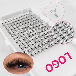Extensions de cils en faux vison à tige courte, effet grande fleur, style européen et américain, courbées, sans perte de racine, racine courte - Product Image 4