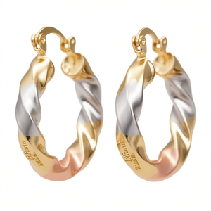 Orecchini a Cerchio Multicolore Marie Galante Placcati in Oro 18K, Gioielli di Lusso da Donna per Uso Quotidiano - Product Image 1