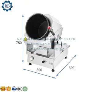 Mesin penggorengan otomatis pintar elektrik komersial, mesin penggorengan untuk memasak otomatis dengan Gas